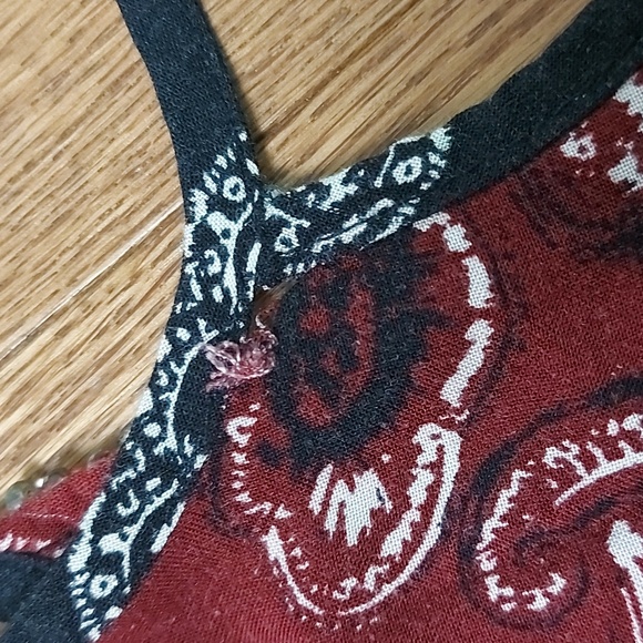 Patterned Flowy Maxi Dress with Adjustable Straps - XXS - Picture 7 of 8